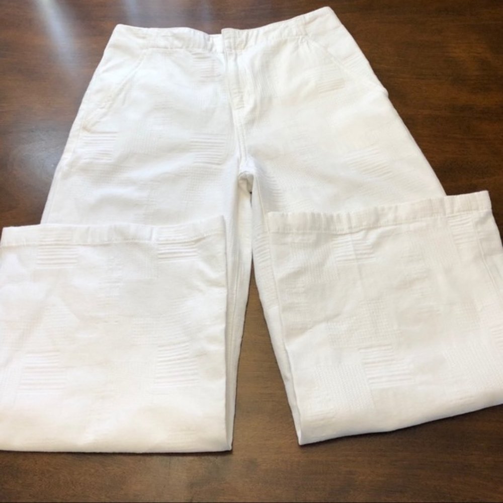 Textured Tory Burch Cropped White Pants